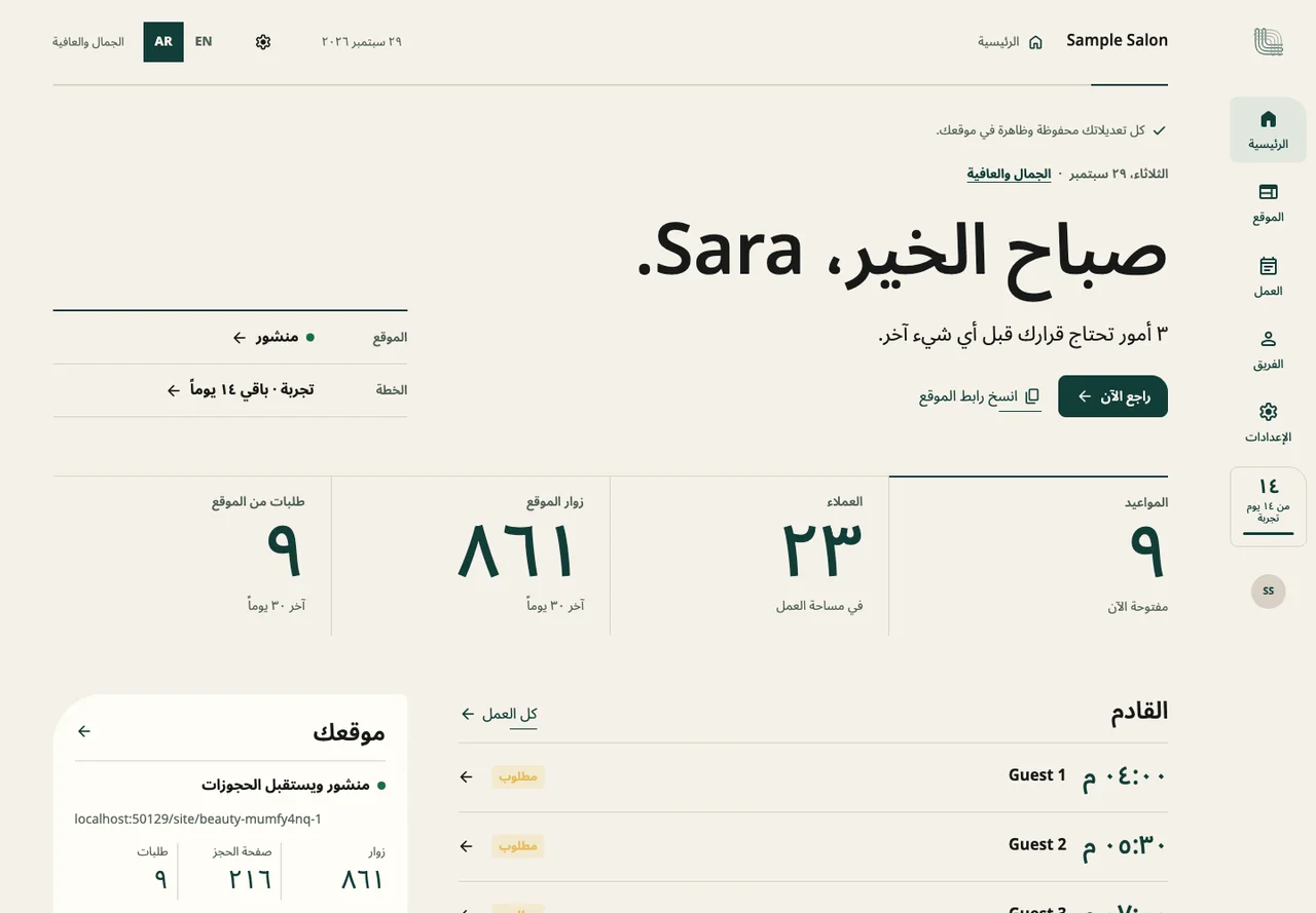 الرئيسية في Lowmark ببيانات مشروع تجريبي غير حقيقي
