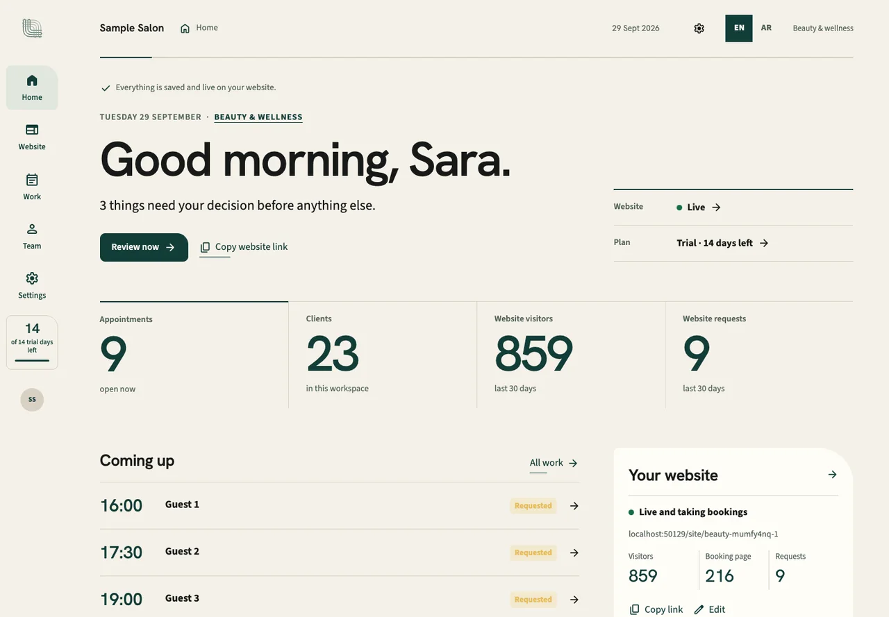 Actual Lowmark Home with fictional business data